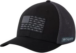 Columbia PFG FlexFit Mesh Fish Flag Ball Cap