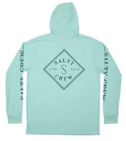 Salty Crew Tippet Pocket Hood Tech Tee - Seafoam - Small