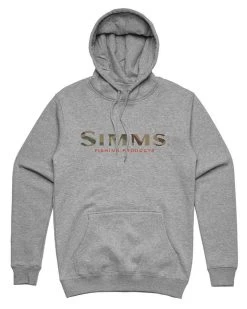Simms Logo Hoody - Grey Heather