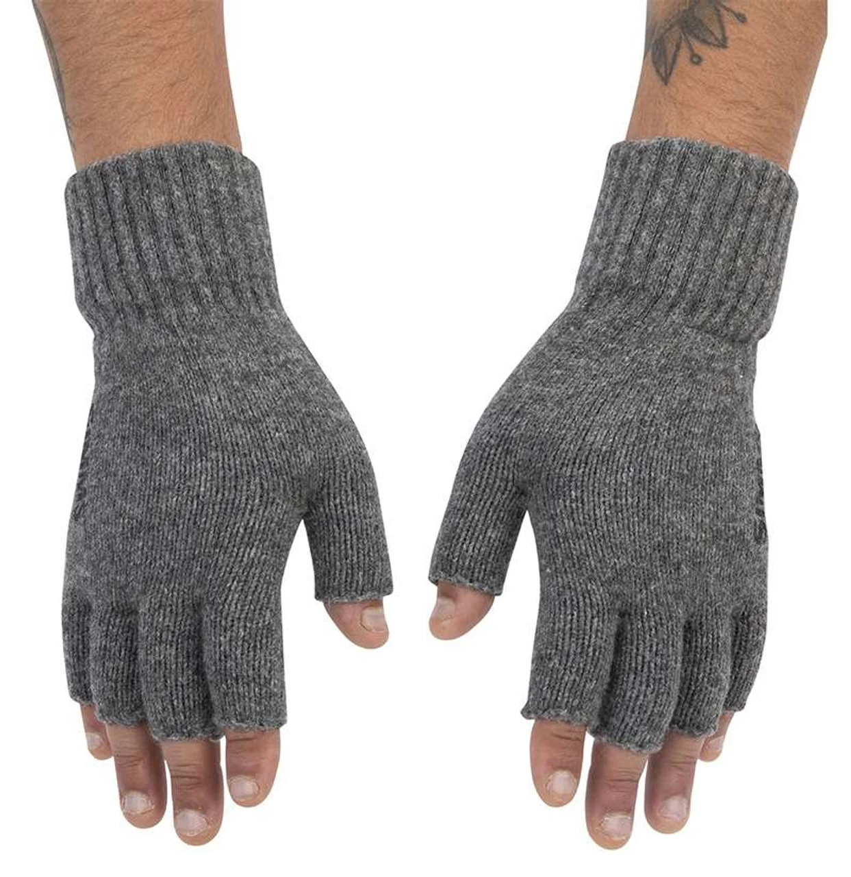 Simms Wool Half Finger Mitt - Steel - Image 2